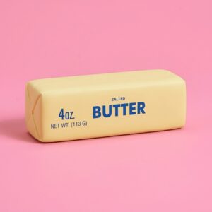 Yellow butter stick squishy in a printed wrapper