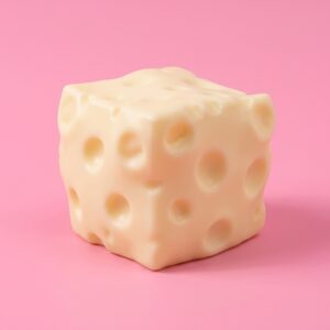 Pale yellow mouldable cheese cube squishy
